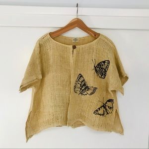 Handmade‎ Cardigan w/ Butterfly Screenprint FINLAND